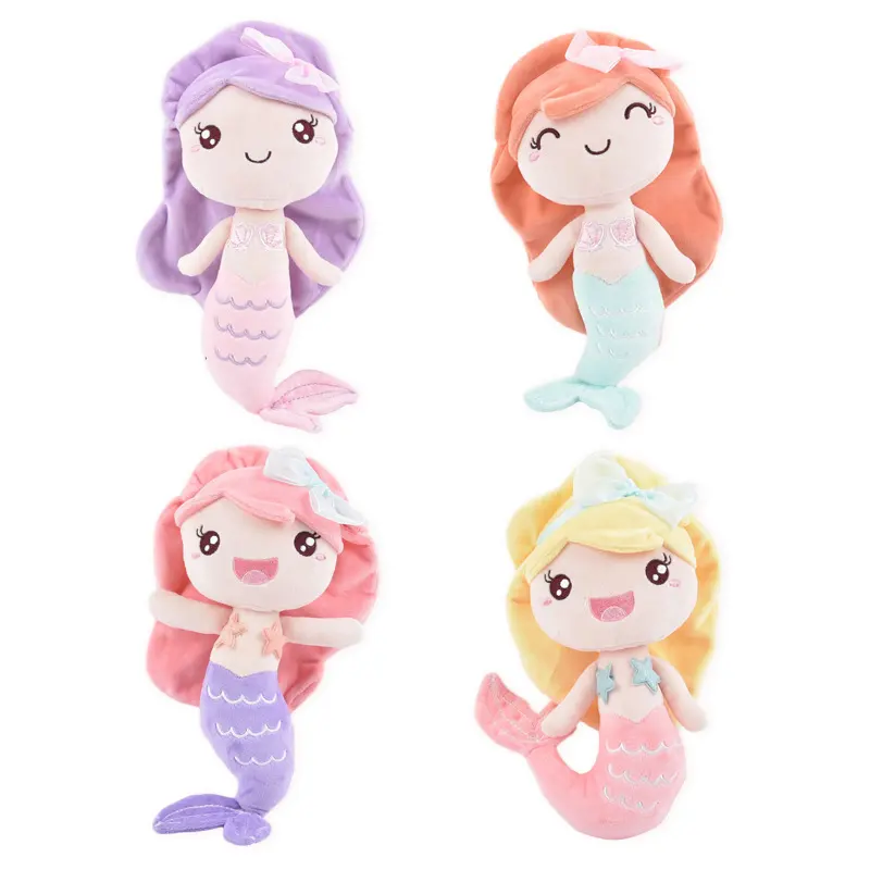 Lovely mermaid princess doll stuffed toy little girl soft birthday present key chain plush toy