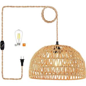 <b>Retro</b> Hemp Rope Chandelier Oval Shape Single Head LED <b>Light</b> For Home Coffee Shop Bar Restaurant <b>Ceiling</b> Lamp - Product Image 2