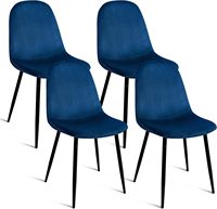 Chaises de salle à manger en velours, chaises de cuisine de couleur unie, tabourets rembourrés avec dossier, pieds en métal