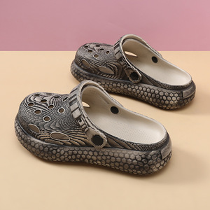 Silver Snakeskin <b>Clogs</b> Women's Breathable Non Slip Thick Sole Platform Sandals Size 36 45 - Product Image 2