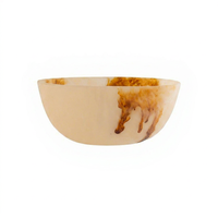 Bol en bois poli fait main avec des veines brunes naturelles, design classique, durable, non toxique, non traité, pour servir des salades, décoratif