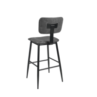 Chaises de restaurant industrielles modernes à structure métallique, revêtement en cuir PU, mousse haute densité durable, style minimaliste, pour usage commercial et centres commerciaux