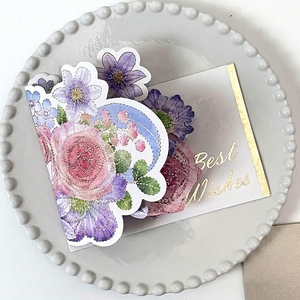 Carte de vœux 3D créative avec fleurs en <span class=keywords><strong>aquarelle</strong></span>, avec enveloppe, pour la Saint-Valentin, les mariages, les fêtes de Thanksgiving, les cadeaux - Product Image 1