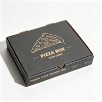 Boîte à pizza jetable personnalisée en gros, auto-assemblante, en carton alimentaire pour restaurants à emporter