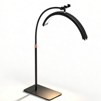 Lampe LED demi-lune réglable en aluminium de haute qualité avec température de couleur 2700K-5600K pour soins du visage et enregistrement vidéo
