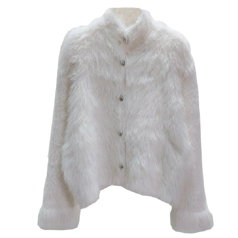 Custom fashion Autumn Ladies elegant solid warm winter faux fur short hair fake fox fur ladies coat