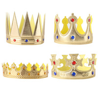 Corona de Tela Brillante para Decoración de Pasteles de Cumpleaños, Accesorios para Disfraces de Príncipe, Sombrero Infantil para Cumpleaños, Sombrero Semielaborado