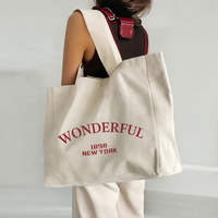 Sacs fourre-tout en toile avec impression de logo personnalisé, en coton recyclé, durables, lavables, réutilisables, avec grande bandoulière, vente en gros
