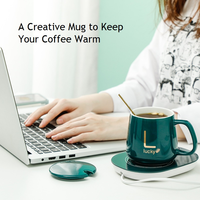 2024 nouveau USB bureau maison cadeau ensemble intelligent chauffage électrique en céramique tasse à café plus chaud tasse chauffage