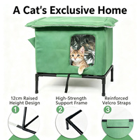 Maison pliable pour chat d'extérieur, villa surélevée et étanche pour chats errants, abri pour animaux de compagnie résistant aux intempéries toute l'année pour chats sauvages en extérieur