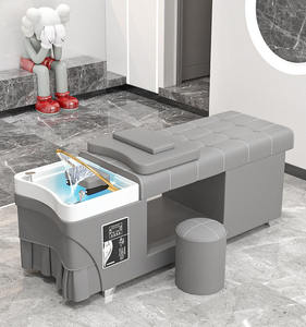 เก้าอี้สระผมแบบโมเดิร์นสีเทา WDY สำหรับร้านเสริมสวย เก้าอี้นวดสปาพร้อมอ่างล้างผม - Product Image 3