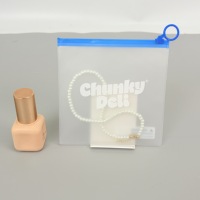 Pochette semi-transparente en PVC avec fermeture éclair coulissante, personnalisable avec logo, pour étudiants, trousse à crayons, jouets anti-stress, poupées, petits objets, sac de rangement scellé