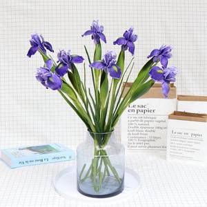 Flores de <span class=keywords><strong>IRIS</strong></span> moradas de un solo tallo, <span class=keywords><strong>Iris</strong></span> Artificial Floral de PU de tacto Real para decoración del hogar para Navidad y Año Nuevo - Product Image 5