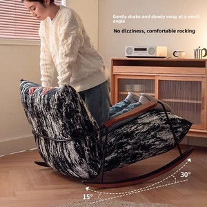 Fauteuil à bascule moderne de luxe en métal, style rétro zen, pour hôtel, balcon, chambre, canapé individuel mobile et relaxant - Product Image 2