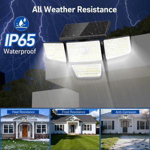 Lampes murales solaires à détecteur de mouvement IP65 étanches 212 LED avec télécommande, 3 modes d'éclairage pour jardin, entrepôt, <span class=keywords><strong>balcon</strong></span>, villa - Product Image 3