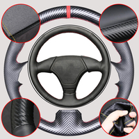 Housse de volant de voiture en fibre de carbone pour BMW Série 3 E36 E46 1995-2000 Série 5 E39 1995-1999 Série 8 E31 1995-1997