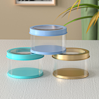Boîte à bonbons en métal transparente de petite taille, multicolores, de haute qualité, avec fenêtre