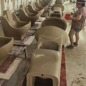 Lavabo de Cerámica de Estilo Oriental con Pedestal, Forma Irregular, Doble Orificio para Grifo, Fácil de Limpiar, para Uso Doméstico - Product Image 4