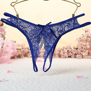 Culottes en dentelle transfrontalières européennes et américaines, sexy, à entrejambe ouvert, transparentes, taille basse, évidées, type string, source - Product Image 4