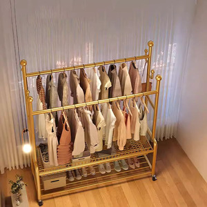 <span class=keywords><strong>Perchero</strong></span> metálico multifuncional desmontable de doble nivel, duradero, con estructura de tubos de acero, para ropa, de pie. - Product Image 2