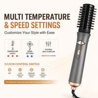 Cepillo Secador de Pelo Giratorio de 1200W y 3 Velocidades, Cepillo de Aire Caliente con Barril Giratorio de Cerámica, Estilizador de Cabello para Rizar y Alisar en Casa