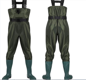 Pantalon de pêche en PVC pour l'extérieur avec <span class=keywords><strong>bottes</strong></span> intégrées, imperméable et respirant, combinaison de pêche à la poitrine - Product Image 1