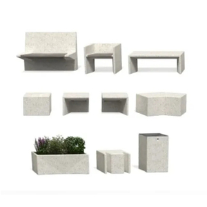 New Arrival Outdoor Modern <strong>Garden</strong> <strong>Bench</strong> Square <strong>Concrete</strong> Cement Street Seat Wood Stable Square Exterior <strong>Concrete</strong> Sitting <strong>Bench</strong> - Product Image 4