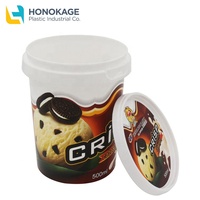 Conteneur d'emballage pour crème glacée rond de 125 ml avec impression du logo du client IML, boîte en plastique pour crème glacée