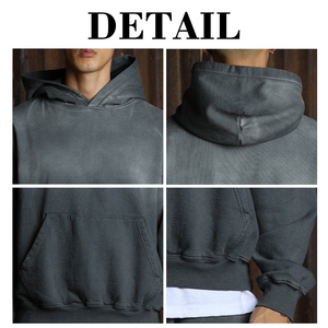 Sweat-shirt à capuche unisexe vintage personnalisé à dégradé de couleurs, style streetwear, confortable pour l'hiver, respirant, en tissu French Terry - Product Image 6