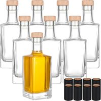 Botol Kaca Bulat Mewah 750ml Wadah Minuman Keras Bening Botol Kaca Kosong untuk Wiski