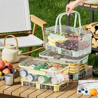 Conteneur de stockage portable avec fonction de conservation, boîte scellée pour fruits avec compartiment de réfrigérateur, grande boîte de rangement à compartiments