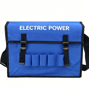 Electrician <b>Tool</b> <b>Bag</b> Oxford Fabric Waterproof Buckle Closure Portable 7-9 Pockets 30L Capacity <b>Tool</b> Hanging <b>Bag</b> - Product Image 1