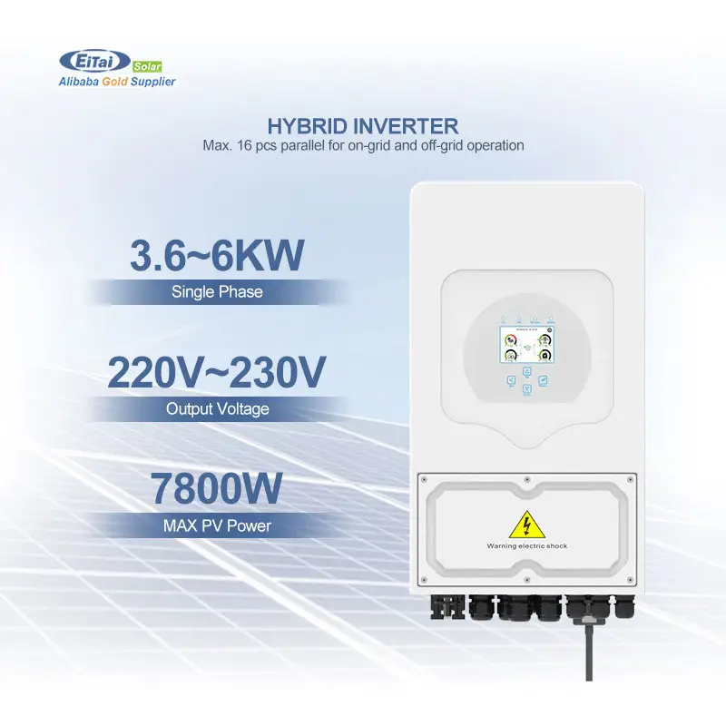 Deye Hybrid Solar Inverter Dual Ac Output 6000W Dc To Ac 230V Direct Sales Golden Supplier With Capacity Of 3.6-6Kw