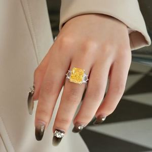 OEM High Quality Plata 925 Silber Verlobung squad rat Zirkon Ring Feiner Schmuck Bling Farbe Luxus Versprechen Frauen Große Edelstein ringe - Product Image 3