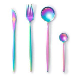 Exclusive Stainless Steel Cutlery Top Quality Best Design <b>Hand</b> <b>Paint</b> Color Enamel Cutlery Set New Design Long Handle Cutlery Set - Product Image 1