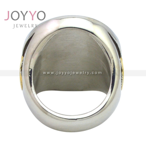 Anillo de acero inoxidable 316L para hombre, joyería religiosa, Oro Sólido, San Cristóbal, protección Us, madeles redondos - Product Image 5