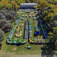 Nouveau design très demandé : magnifique parcours d'obstacles gonflable géant pour sports de plein air avec toboggan trampoline, fabriqué en bâche PVC de 0,55 mm