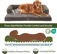 Coussin pour chien en peluche avec mousse orthopédique en forme de boîte à œufs, imperméable, antidérapant, pour grands chiens, lavable, vente en gros d'usine sur mesure