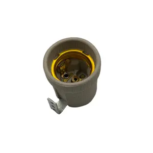 High Quality China manufacturer electric threaded decorative porcelain socket ceramic E27 Lamp Holder