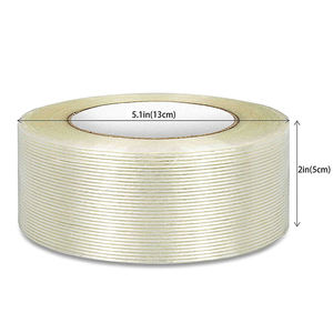 Cinta de Filamento de Fibra de Vidrio de una Sola Cara Personalizada de Fábrica, Cinta de Embalaje de Cartón Reforzada con Fibra Unidireccional - Product Image 1