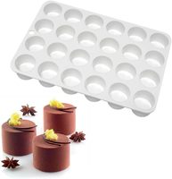 Moule à gâteau en silicone cylindrique mini 24 cavités One Bite pour la cuisson de gâteaux et desserts