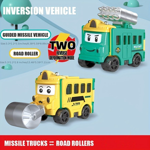 QY Baby Pull Back Friction Reversing Deformation Sliding Morphing Car <b>Toy</b> Anti-Crash 2-in-1 Plastic <b>Educational</b> <b>Toy</b> - Product Image 3