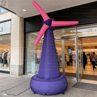 Éolienne géante gonflable personnalisée avec logo LED de 3 m pour la décoration d'événements écologiques/renouvelables/expositions