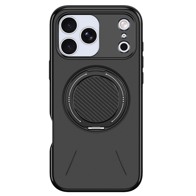 Luxury Anti Fall Shockproof Magnetic Charging 360 Rotating Ring Holder Stand Bracket Phone Case Cover for iPhone 17 Pro Max