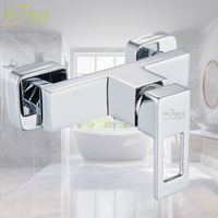 Robinet de douche mural avec impression de logo gratuite pour l'Asie centrale et la Russie, prix d'usine, robinet de salle de bain en laiton avec ensembles de douche