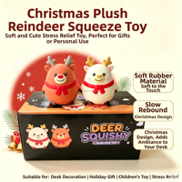 Juguete Antiestrés de Reno Navideño, Relleno de Harina TPR, de Rebote Lento, Decoración de Reno, Fidget Spinner para Niñas, Adorno