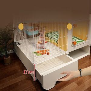 <span class=keywords><strong>Maison</strong></span> pour animaux de compagnie moderne toutes saisons pour chiens et chats avec lits superposés en forme de villa à deux étages, en maille de fer, design chaleureux pour une utilisation en intérieur - Product Image 4