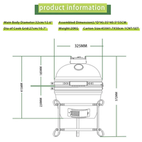 Céramique Oeuf Kamado Cuisine Extérieure Jardin Bbq Grill 13 18 21 23 24 27 29 Pouces Sphérique Granulés Fumeur Camping Barbecue Asadores
