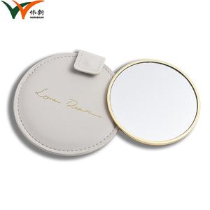 Professional Customization Compact <b>Mirror</b> Custom Pocket <b>Mirror</b> Logo Makeup <b>Mirror</b> with White PU Pouch - Product Image 1