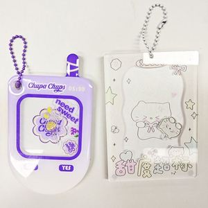 Wholesale Plastic clear Printed Cute Clear Transparent Keychain Custom Bulk Promotional Logo Cute Kawaii - Product Image 1